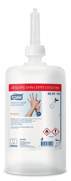 420115 Tork vloeibare alcohol voor handdesinfectie S1 6x1l Tork