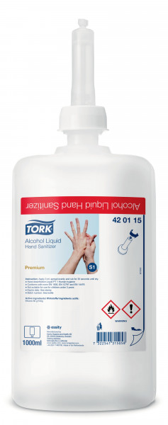 420115 Tork vloeibare alcohol voor handdesinfectie S1 6x1l Tork 420115 Tork vloeibare alcohol voor handdesinfectie S1 6x1l Tork