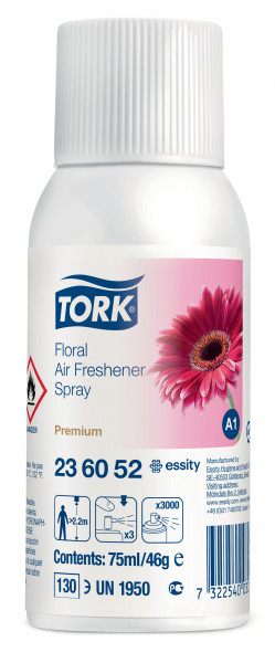 Tork luchtverfrisser spray met bloemengeur 12x75 ml A1 Tork Tork luchtverfrisser spray met bloemengeur 12x75 ml A1 Tork