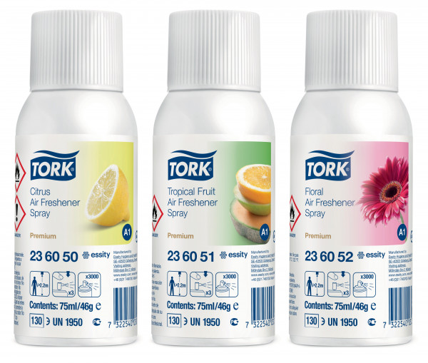 Tork luchtverfrisser spray mix pakket 3 parfums 12x75 ml A1 Tork Tork luchtverfrisser spray mix pakket 3 parfums 12x75 ml A1 Tork