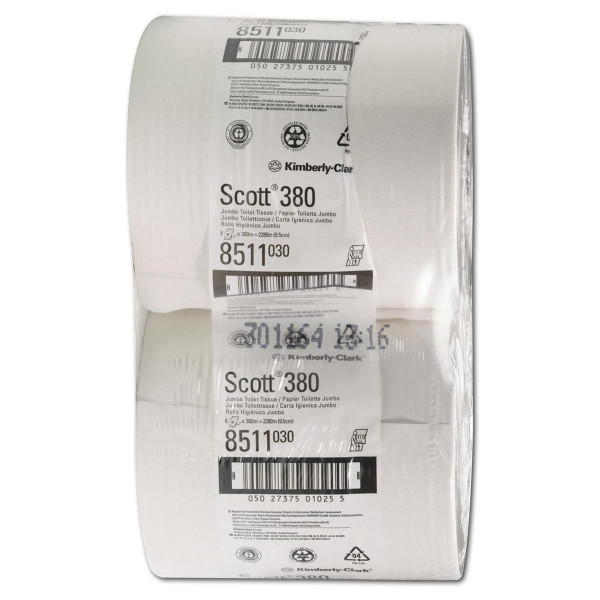 Scott 380 m toilettissue jumbo wit 6 rol Kimberly Clark Scott 380 m toilettissue jumbo wit 6 rol Kimberly Clark