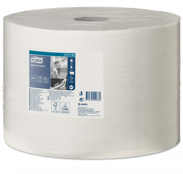 130100 Industrierol W1 wit 1000 m Tork