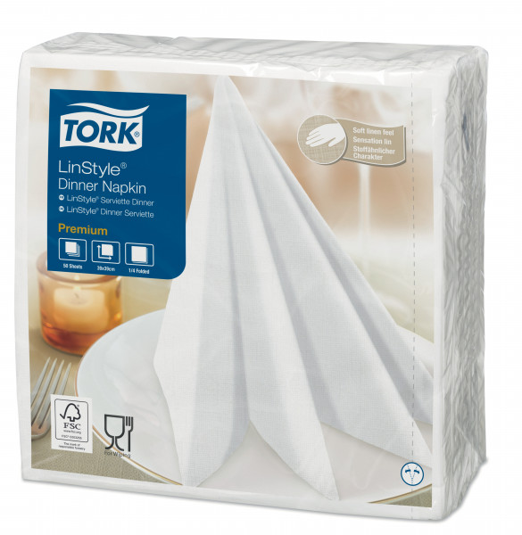 Tork Linstyle Dinnerservet  1/4 vouw Tork Tork Linstyle Dinnerservet  1/4 vouw Tork