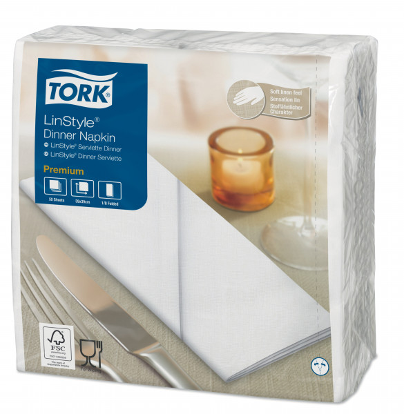 Tork Linstyle dinnerservet 1/8 vouw 600 st Tork Tork Linstyle dinnerservet 1/8 vouw 600 st Tork