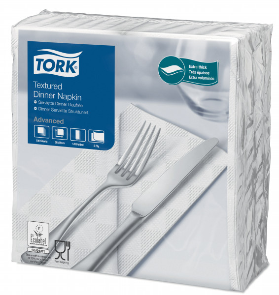 Tork Textured dinnerservet 1/8 vouw wit 1200 st Tork