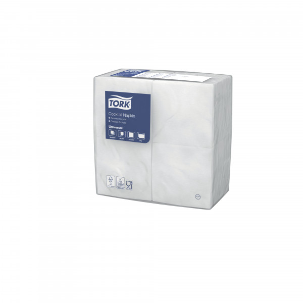 Tork Cocktailservet 1-lgs, 1/4 vouw wit Tork Tork Cocktailservet 1-lgs, 1/4 vouw wit Tork