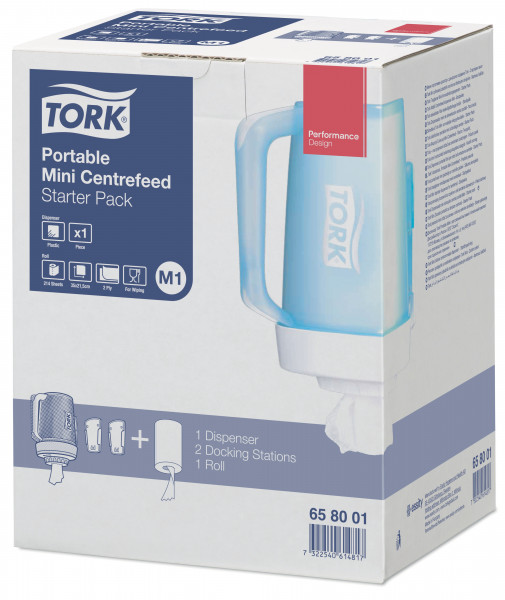 Draagbare mini centerfeed startpakket M1 Tork Draagbare mini centerfeed startpakket M1 Tork