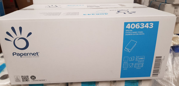 Handtowel V-fold extra wit Papernet Handtowel V-fold extra wit Papernet