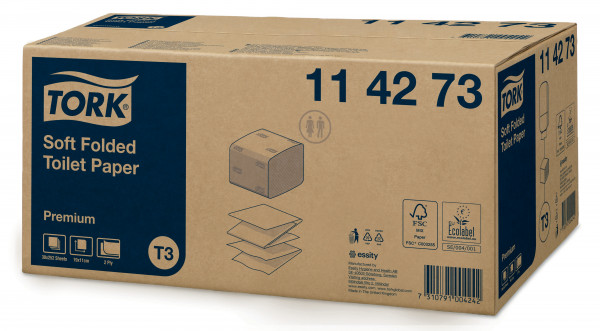 Tork zacht gevouwen toiletpapier. T3 Tork Tork zacht gevouwen toiletpapier. T3 Tork