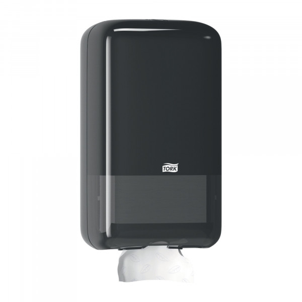 Tork gevouwen toiletpapier dispenseer zwart T3 Tork Tork gevouwen toiletpapier dispenseer zwart T3 Tork