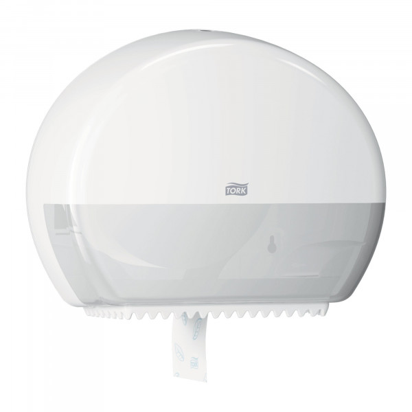 Tork mini jumbo toiletpapier dispenser wit T2 Tork Tork mini jumbo toiletpapier dispenser wit T2 Tork