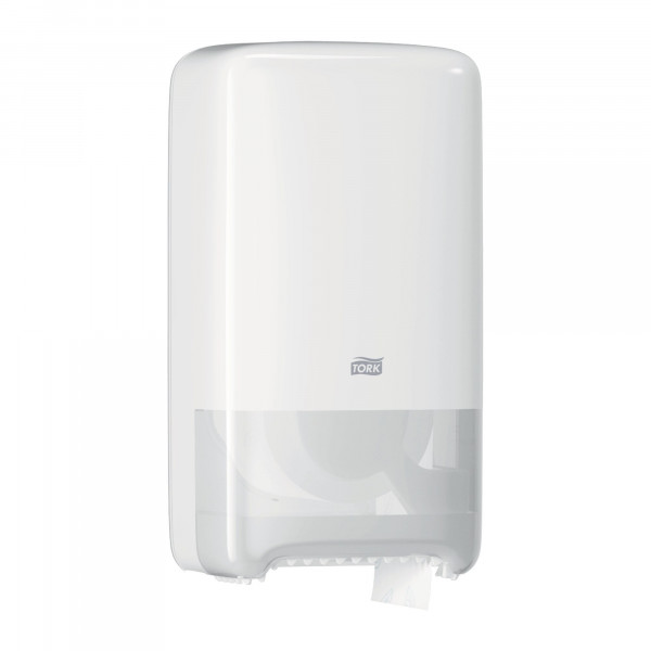Tork Twin mid-size toiletpapier dispenser wit T6 Tork Tork Twin mid-size toiletpapier dispenser wit T6 Tork