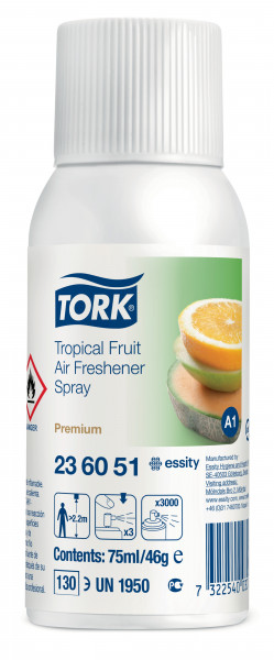 Tork luchtverfrisser spray met tropische fruitgeur A1 Tork Tork luchtverfrisser spray met tropische fruitgeur A1 Tork