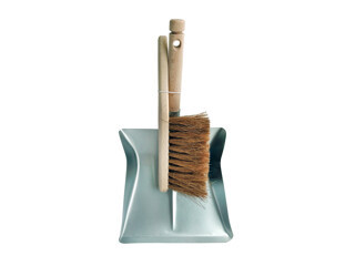 Stoffer en blik galvanise houten steel + coco Bo Brush Stoffer en blik galvanise houten steel + coco Bo Brush